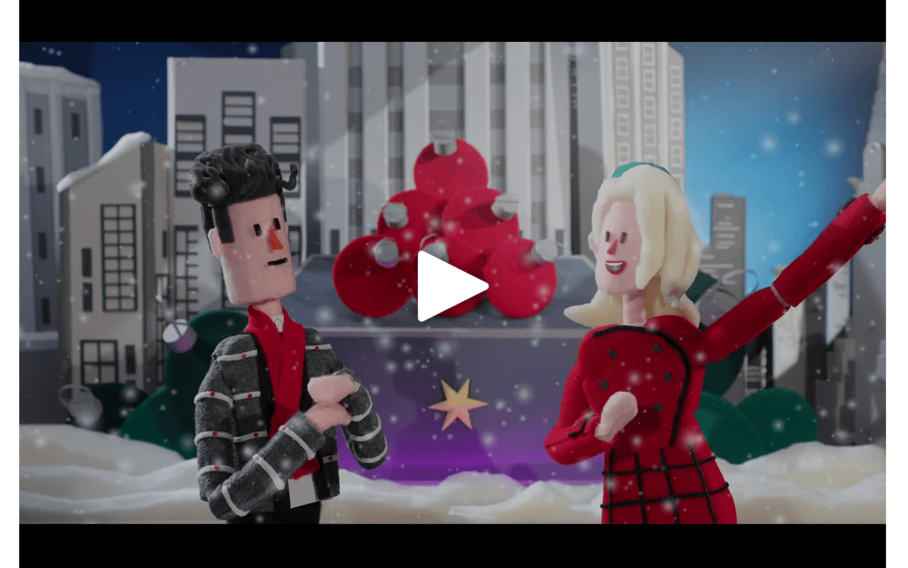 Screenshot of Jason Mraz & Ingrid Michaelson's "Christmas Valentine" video